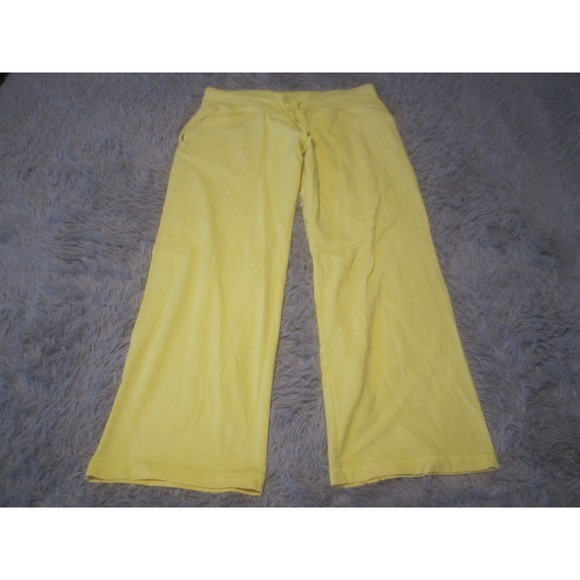 Danskin Pants - Danskin Pants Womens Large Petite Yellow Straight Leg Loose Fit Stretch